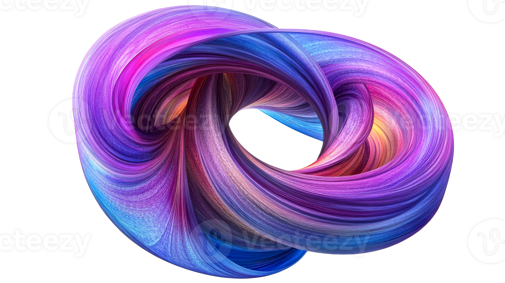Abstract knot, ribbon design, cut out transparent png