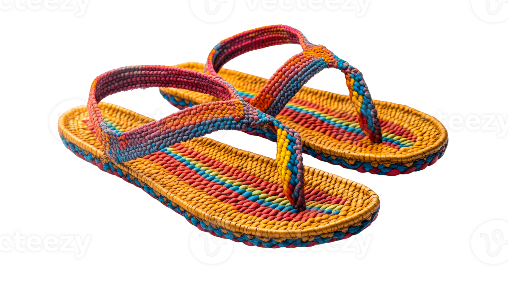 Woven Rainbow Sandals, cut out transparent png