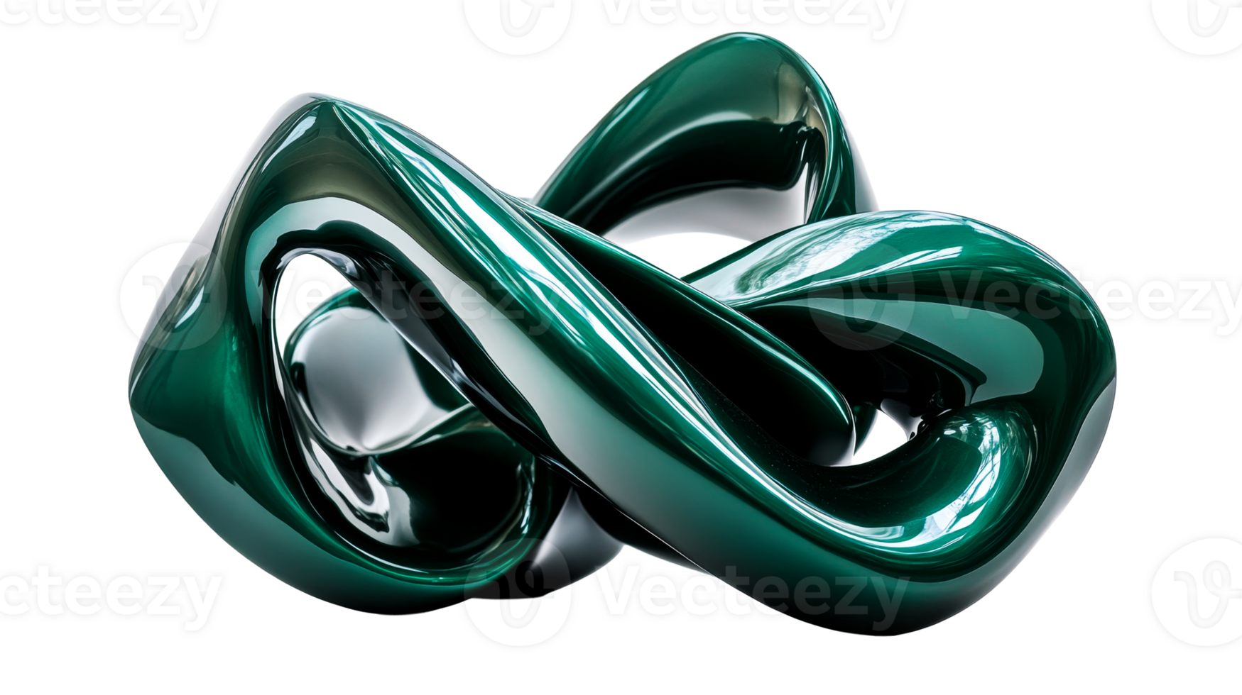 Emerald Knot Torus Sculpture, cut out transparent png