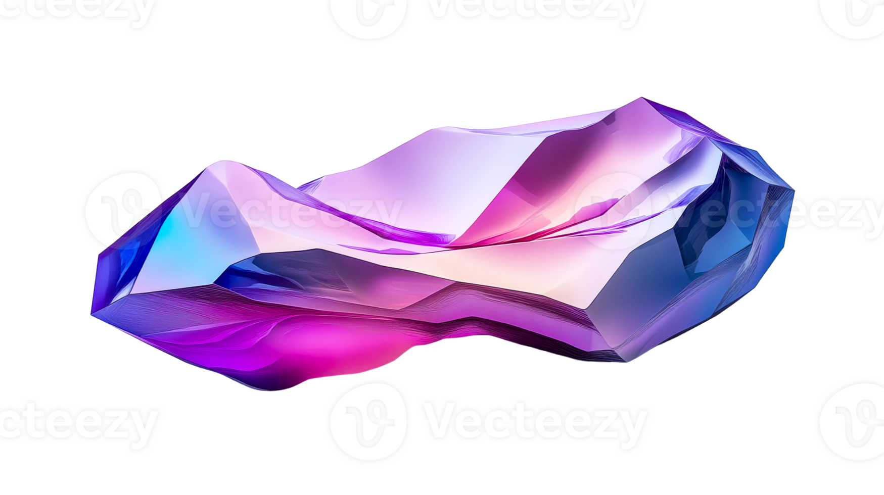 Abstract chromatic crystal structure, cut out transparent png