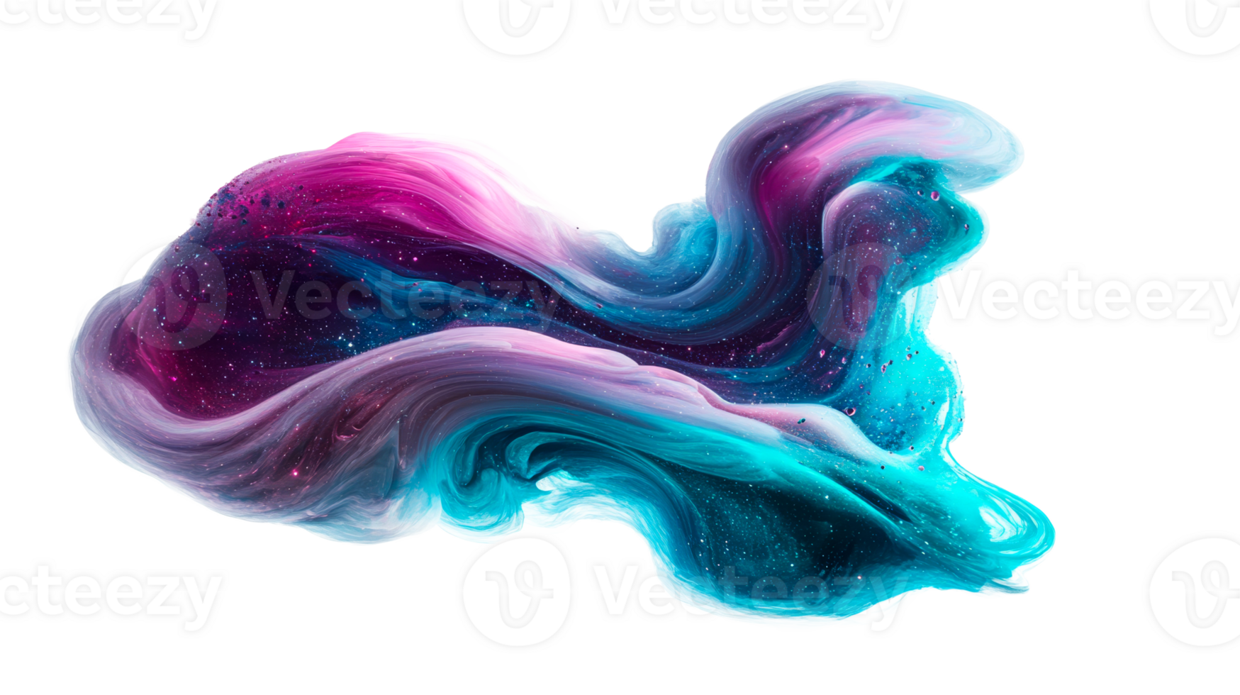 Swirling colorful ink cloud, cut out transparent png