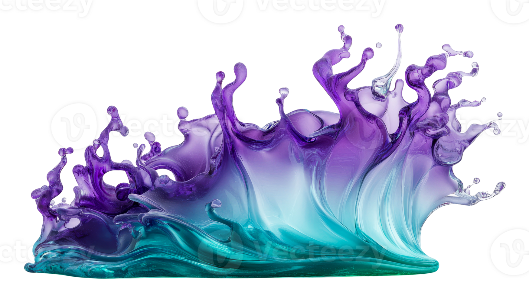 Fluid liquid splash, gradient color, transparent, cut out transparent png