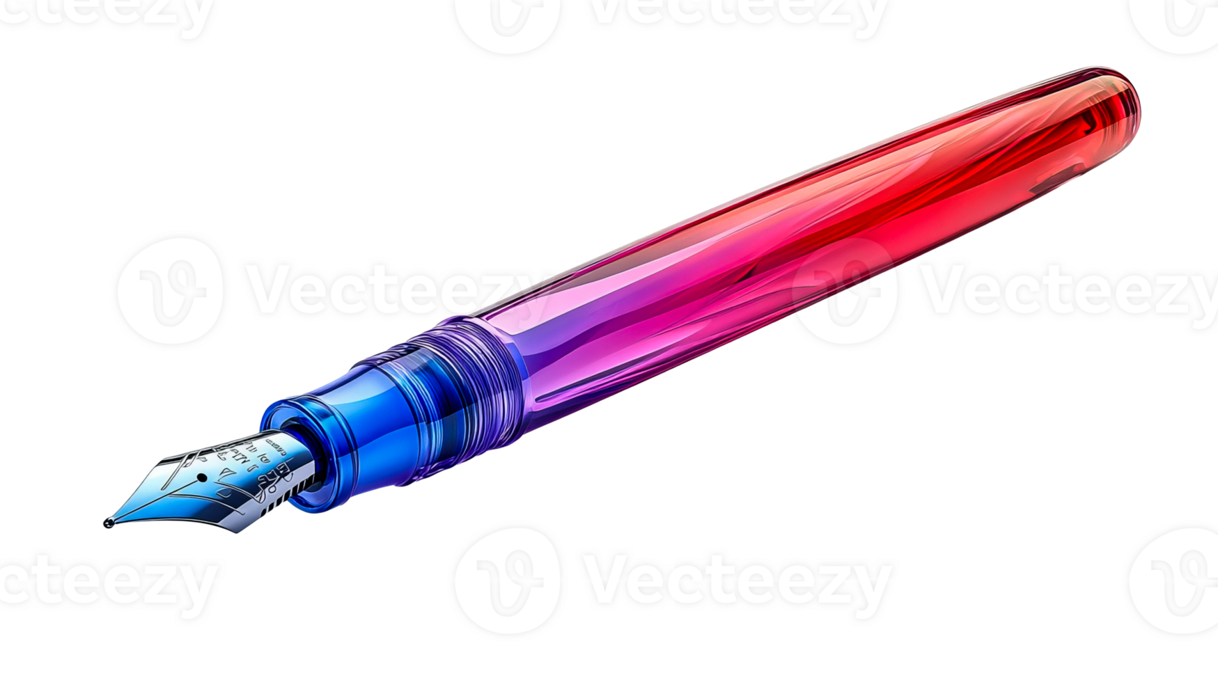 Artistic colorful writing pen, cut out transparent png