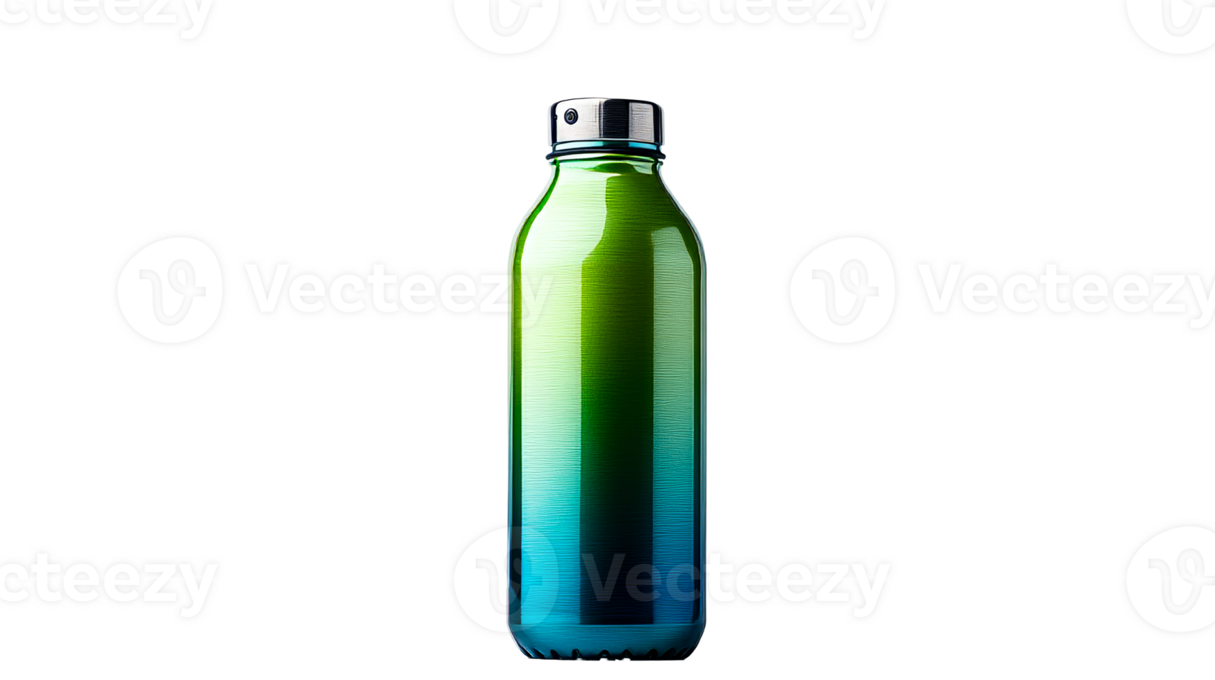 Gradient metal water bottle, cut out transparent png