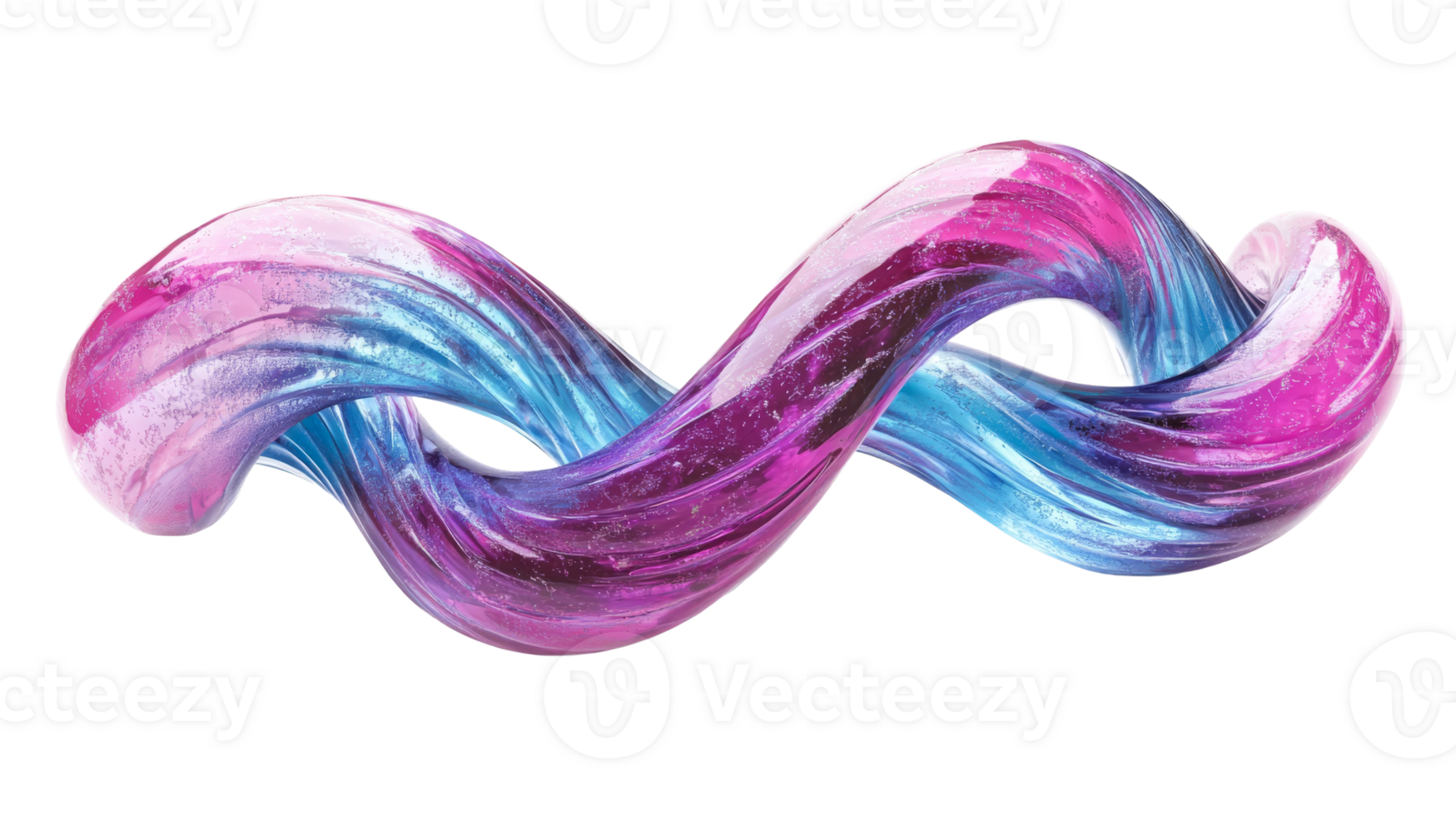 Wavy translucent form, blue, pink colors, cut out transparent png