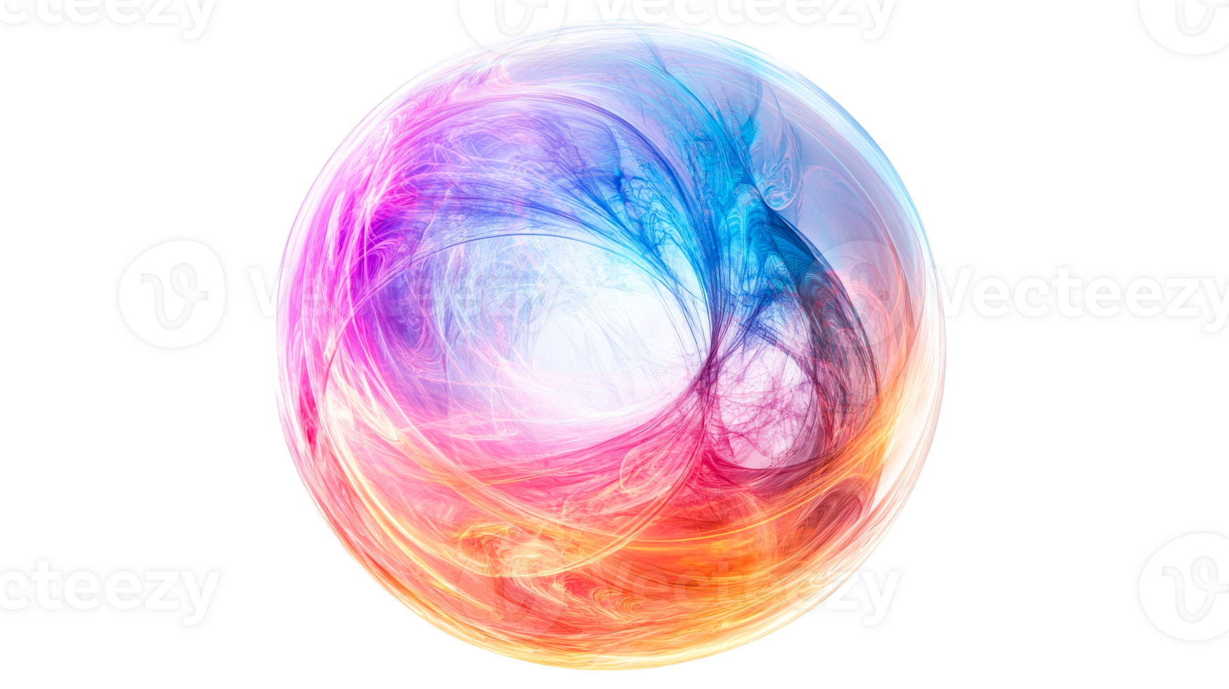 Plasma Sphere, Multicolored Nebula, cut out transparent png