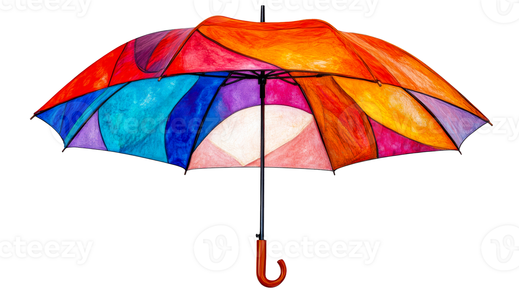Umbrella vivid, colorful, weather protection, cut out transparent png