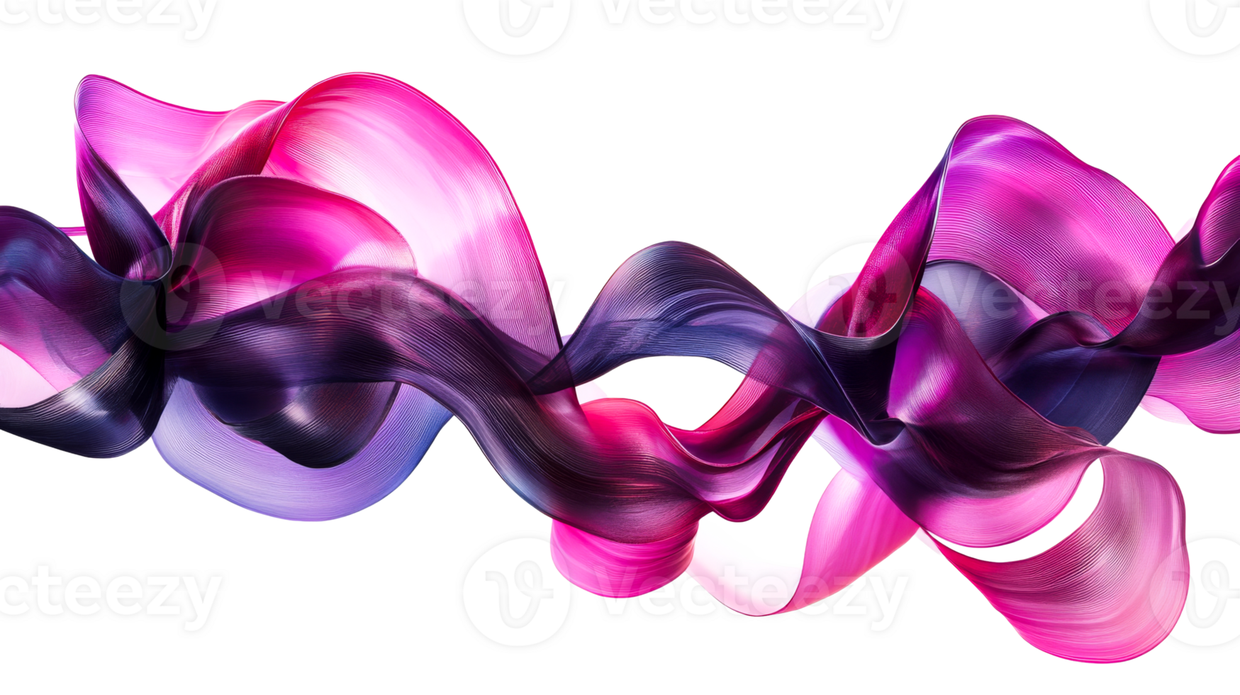 Abstract purple gradient wave, cut out transparent png