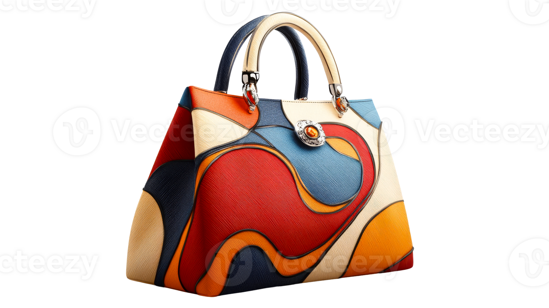 Luxury patterned handbag, cut out transparent png
