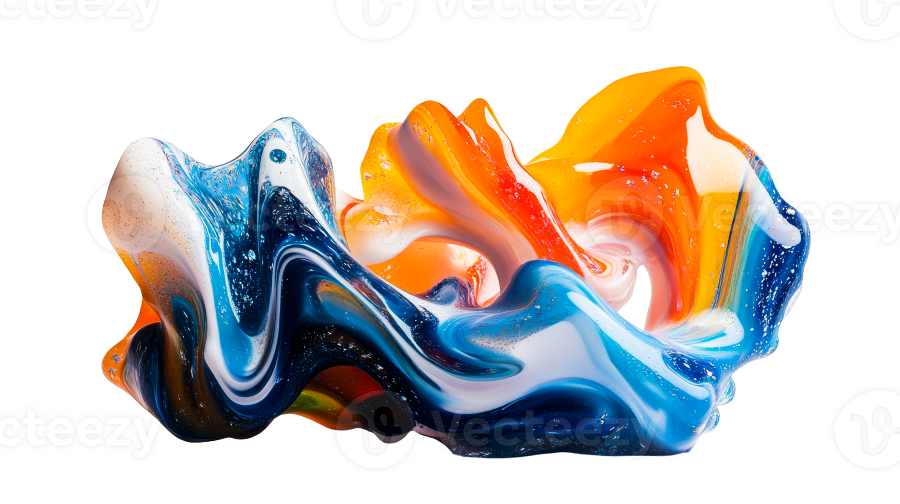 Dynamic liquid form, swirl, cut out transparent png