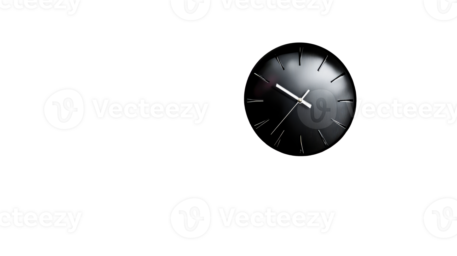 Clock at ten past ten on black, cut out transparent png
