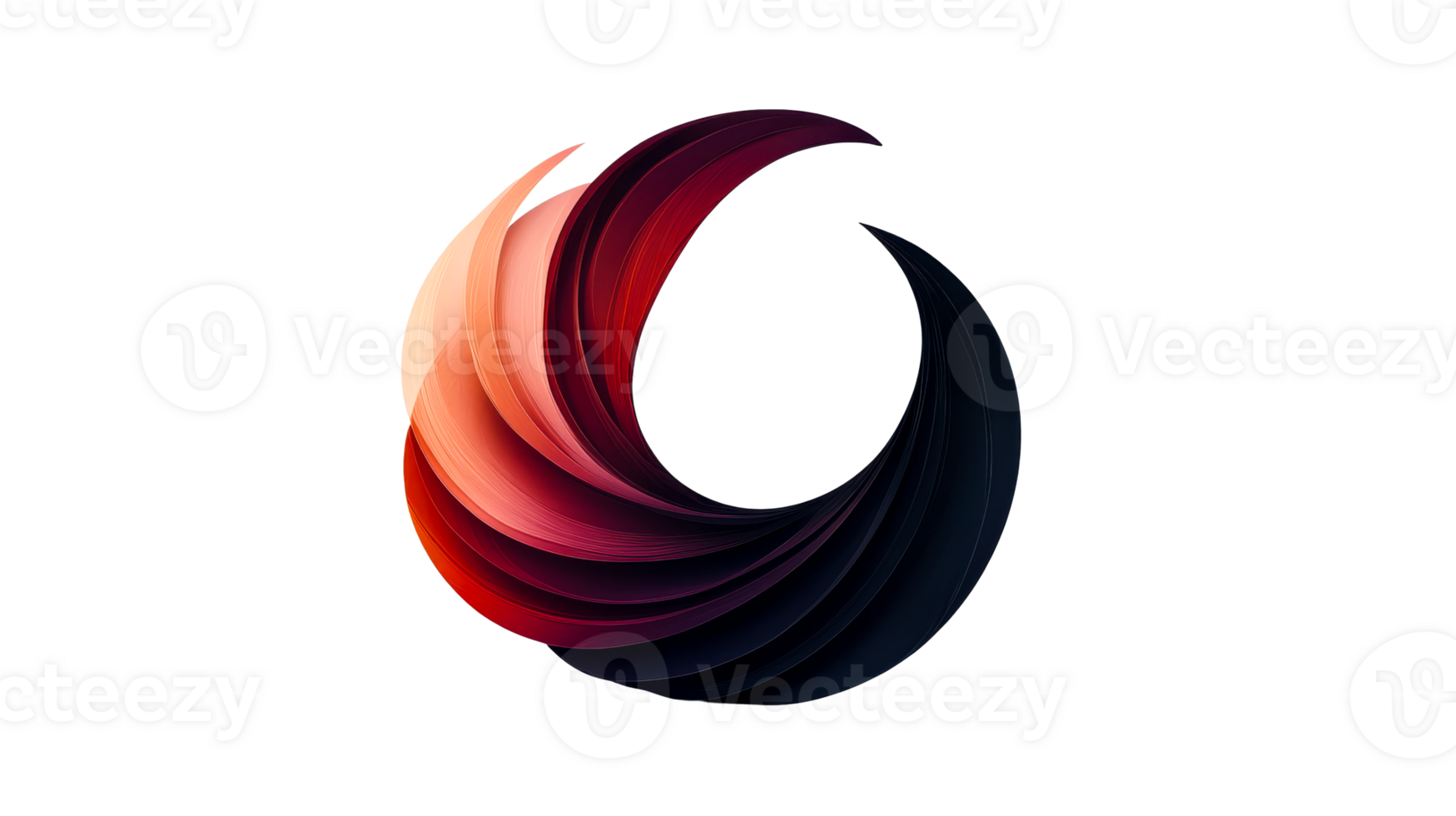 Swirl of shaded elements, cut out transparent png