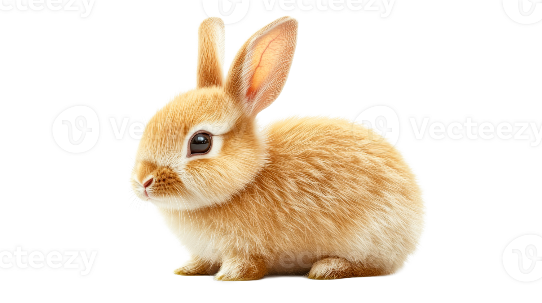 Fluffy rabbit on transparent background png