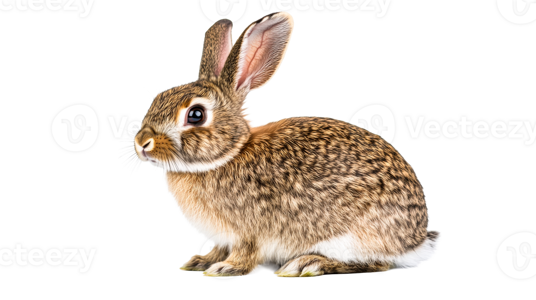 Calm rabbit on a clear background png