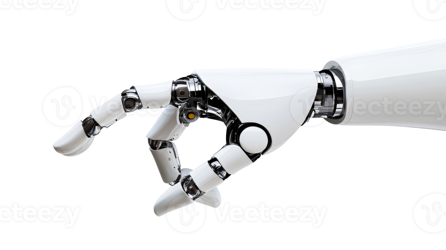 Robotic hand reaching out to interact with objects png