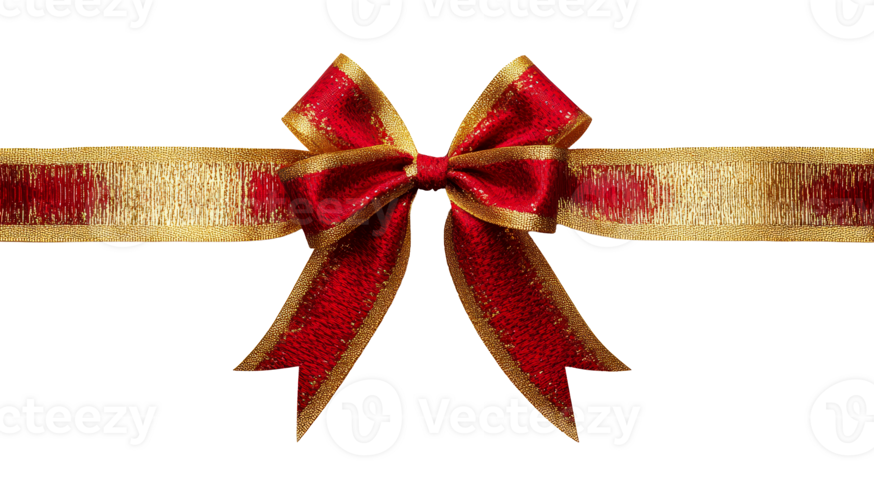 Elegant red and gold ribbon bow suitable for gifts png