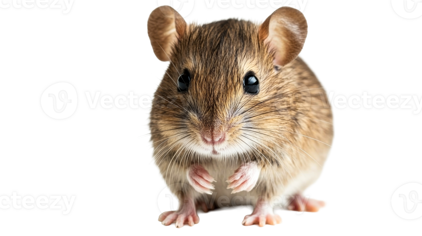 Cute brown mouse with round ears and bright eyes png