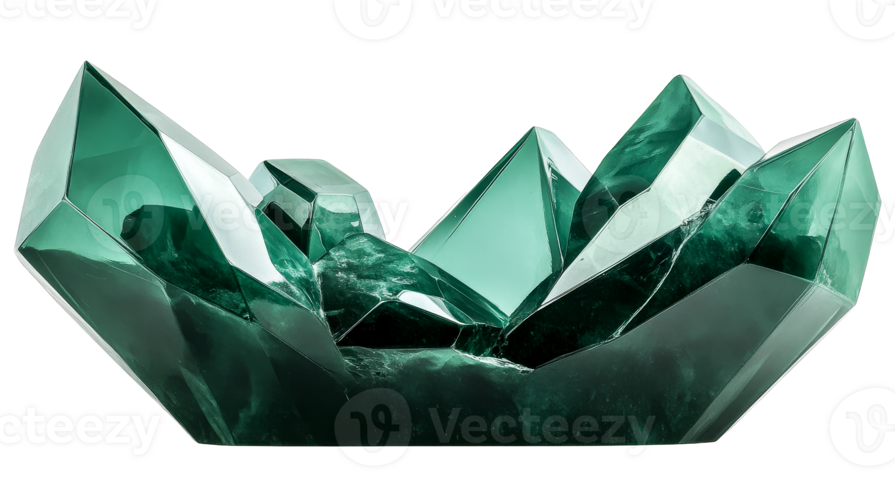 Green crystal formation with sharp edges and peaks png