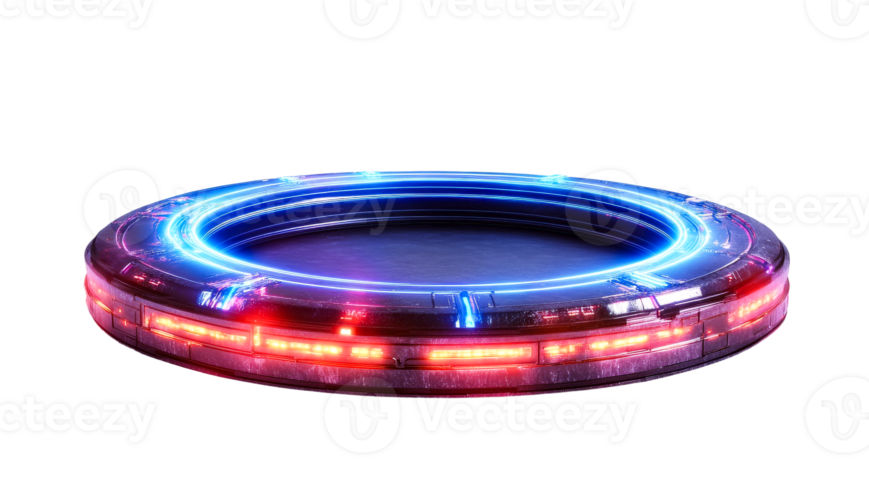 Futuristic glowing platform with vibrant lights png