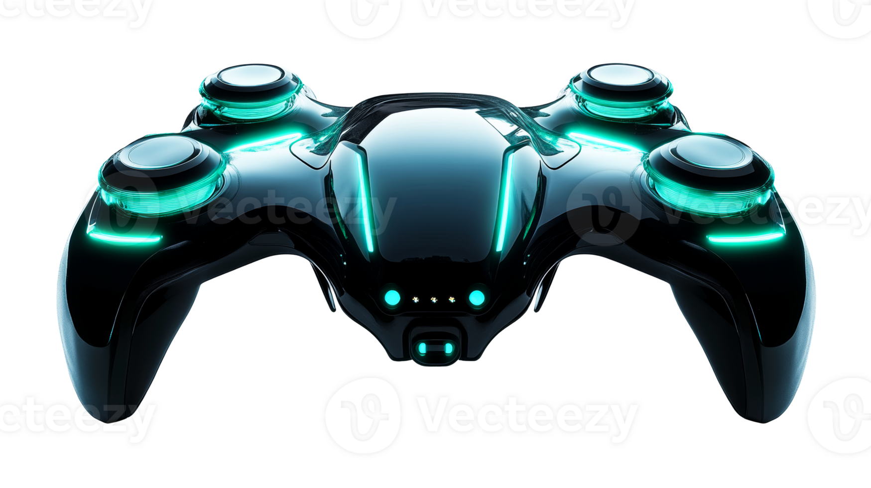 Modern gaming controller with illuminated accents png