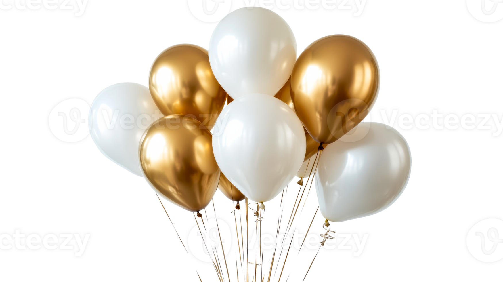 Gold and white decorative balloons png