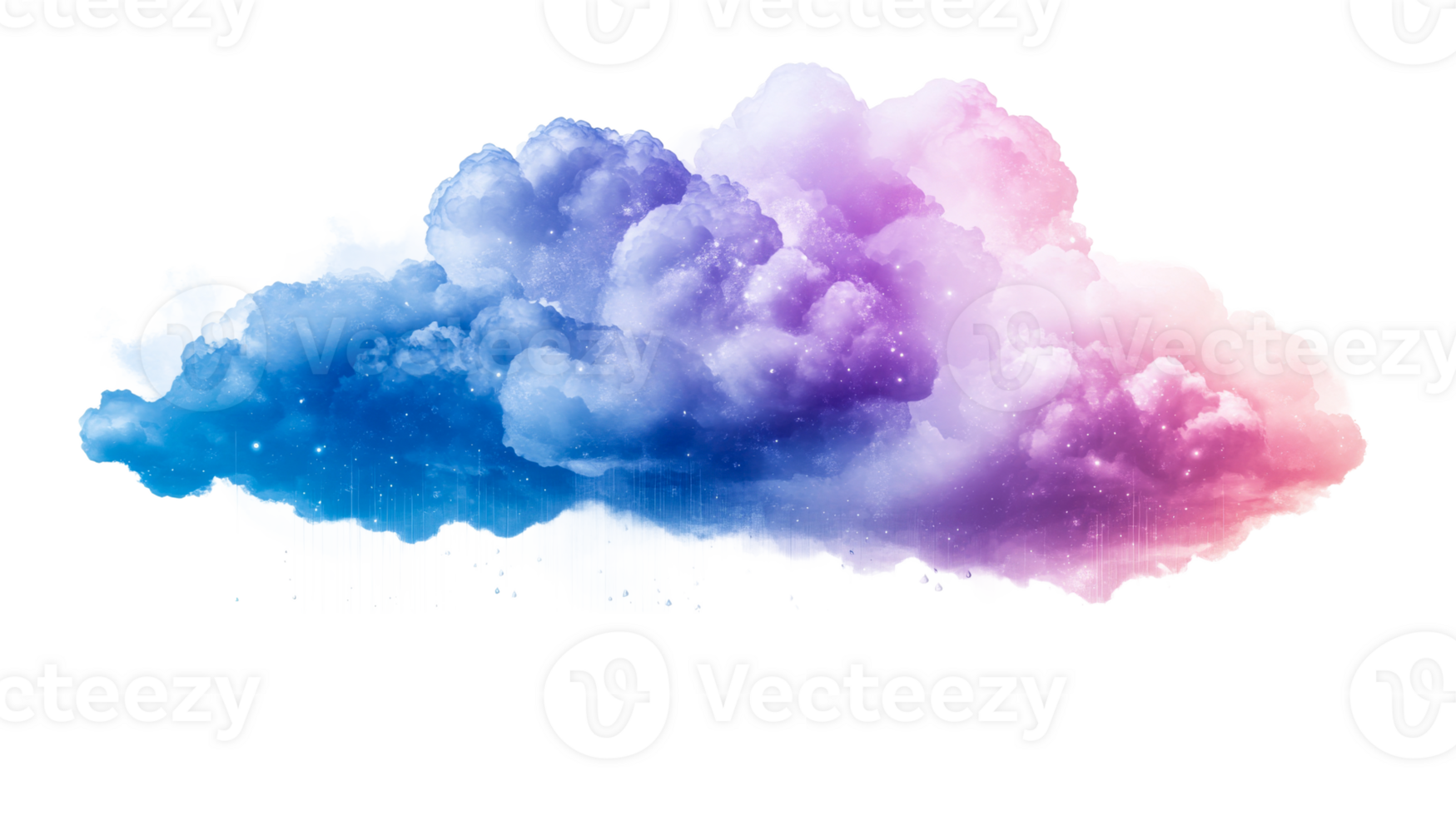 Colorful abstract cloud floating in the sky png