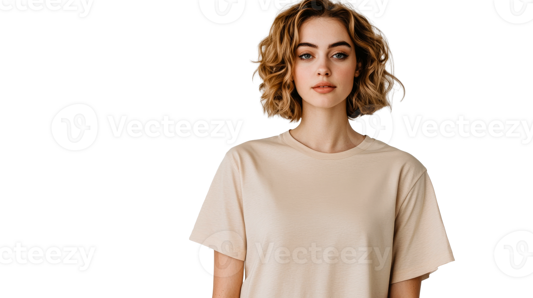 Model in casual wear with neutral look png