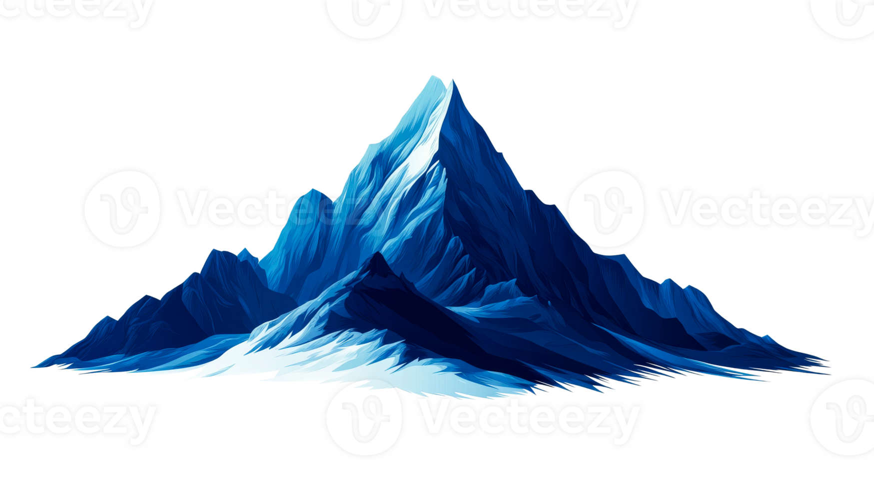 Blue mountain summit, cut out transparent png