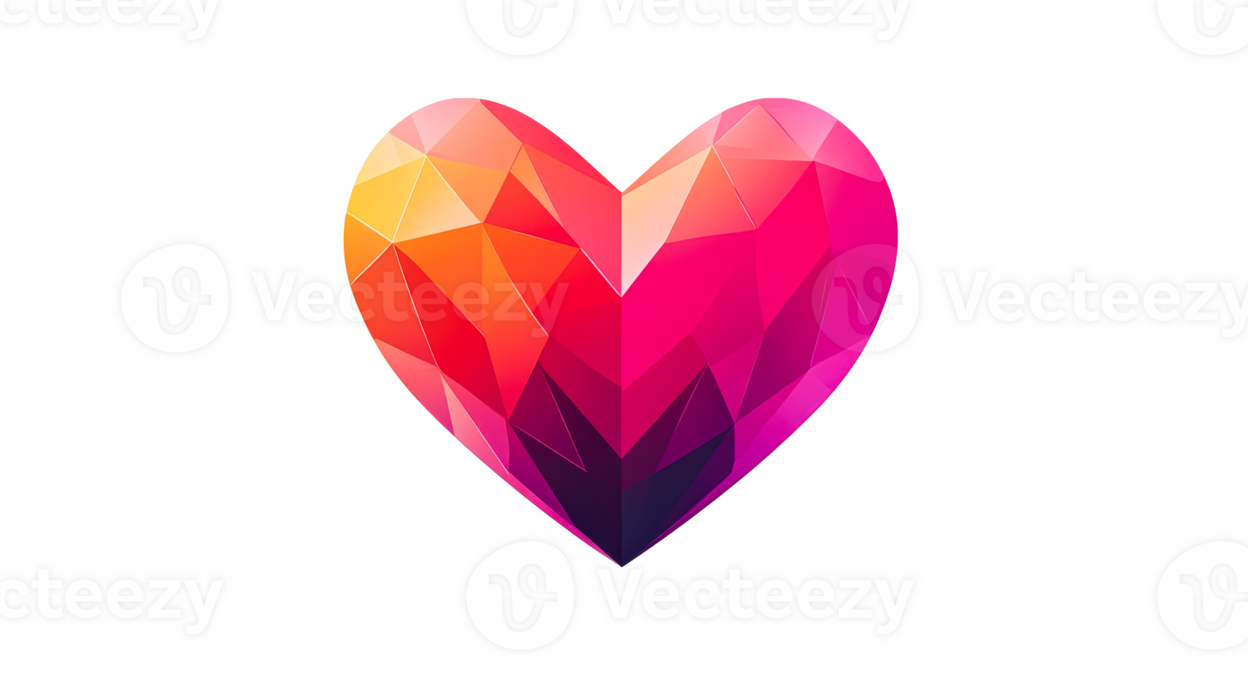 Geometric Heart Shape on Black, cut out transparent png