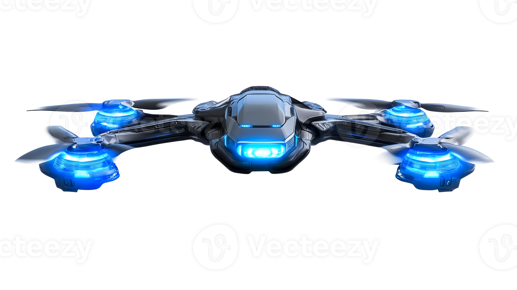 Hovering unmanned flying vehicle, cut out transparent png