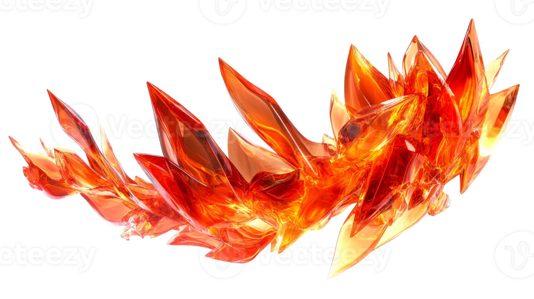 Fiery Crystal Cluster, cut out transparent png
