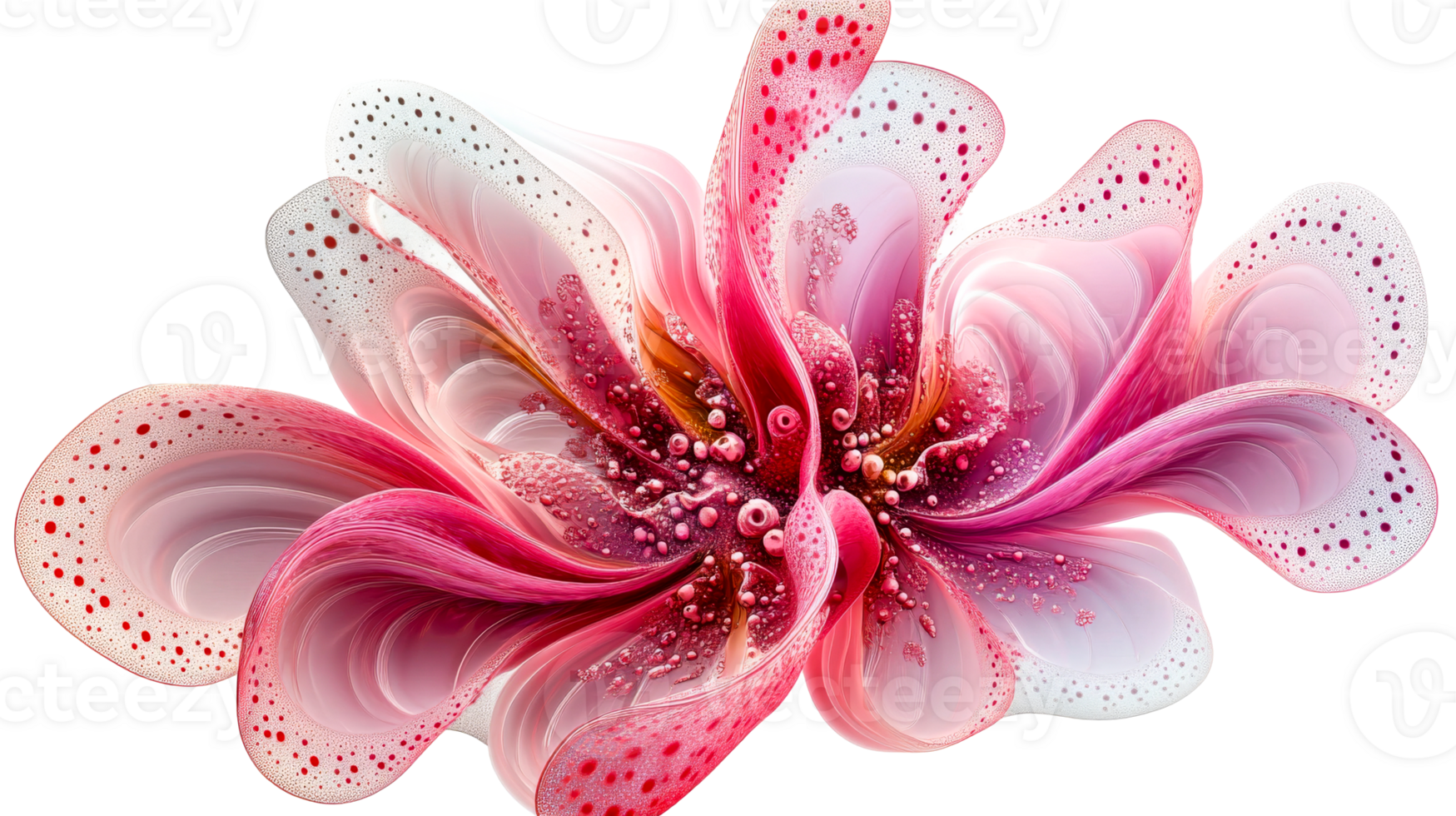 Radiant flower in shades of pink , cut out transparent png