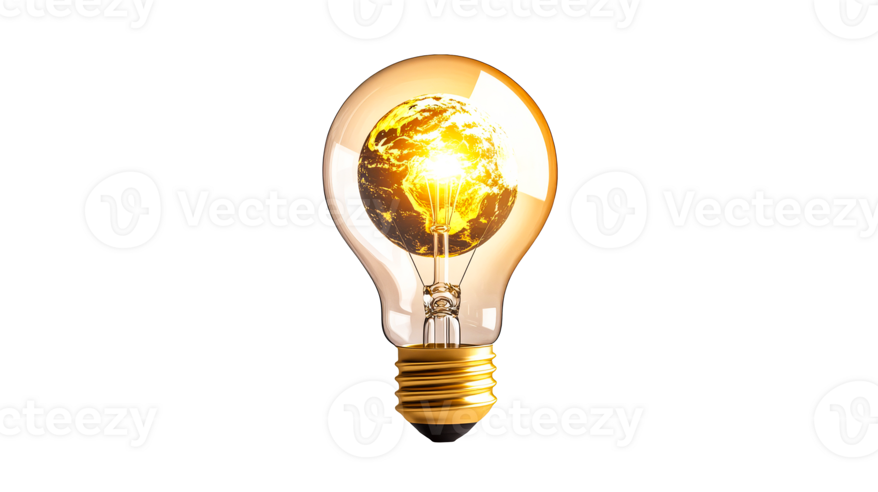 Planet within light bulb, cut out transparent png