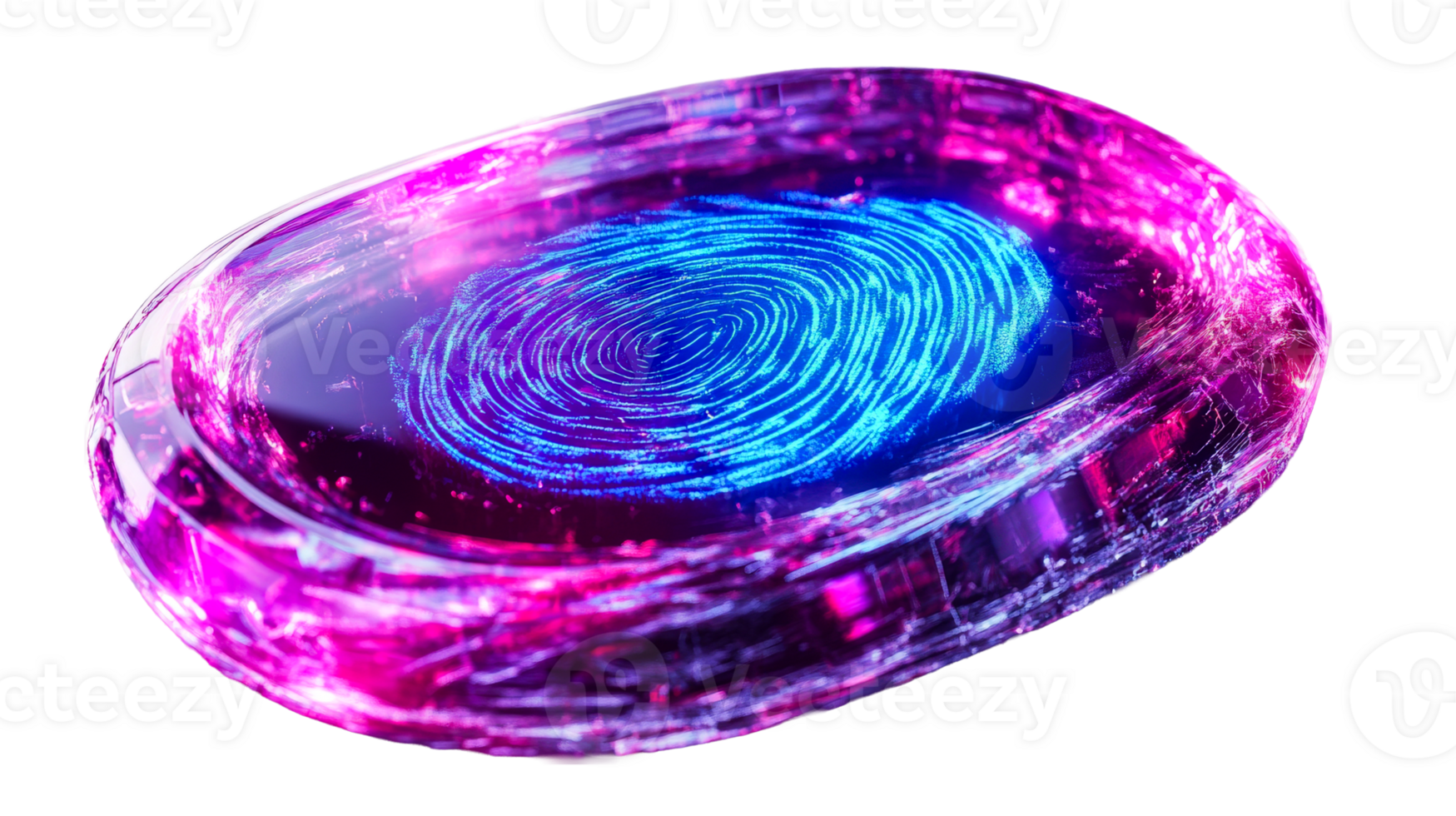 Fingerprint Secure Access in Glass, cut out transparent png