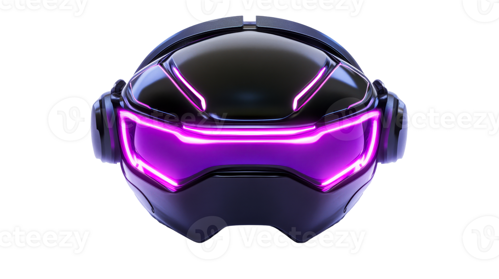 Shiny Cyberpunk Headset, cut out transparent png