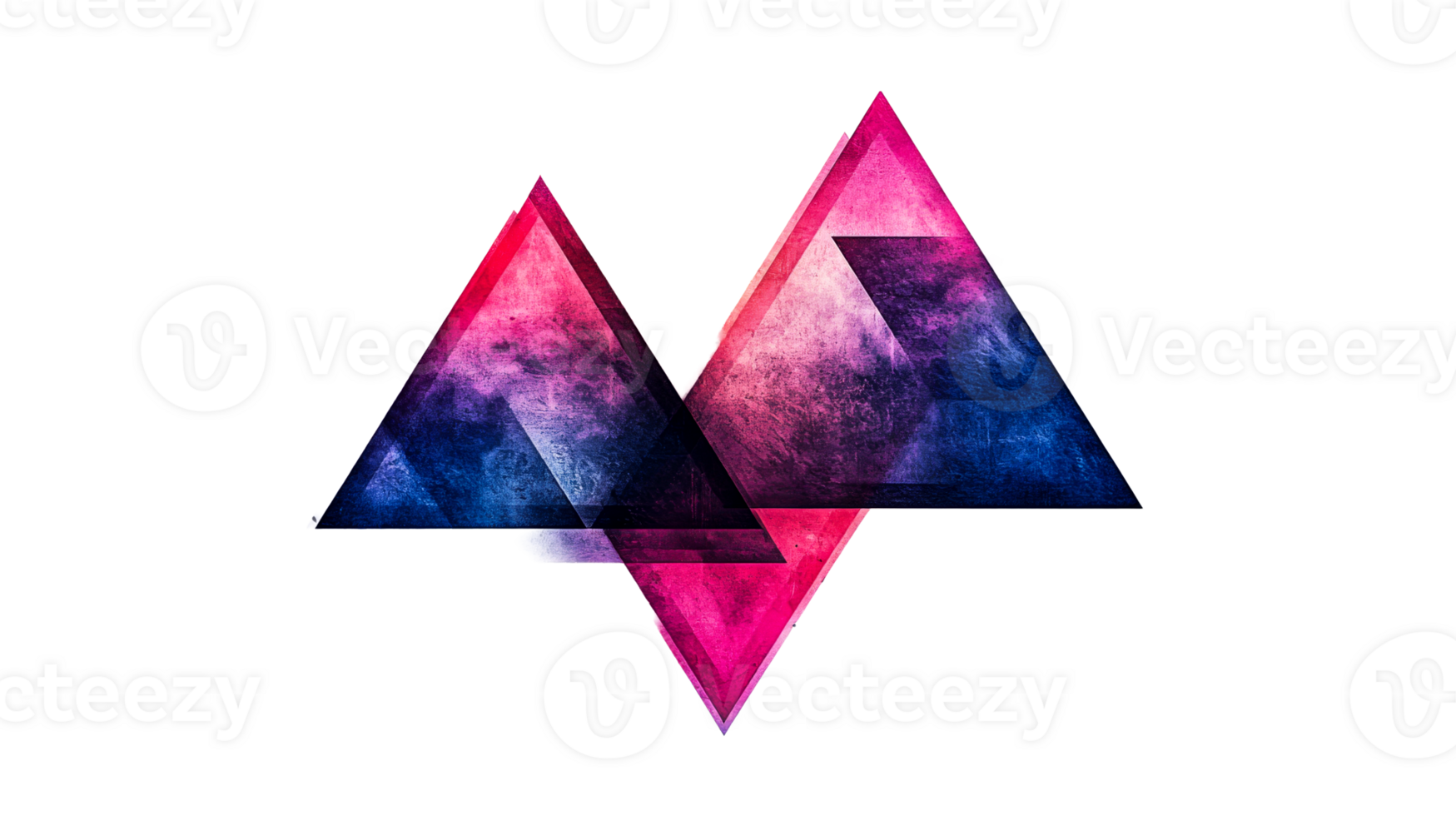 Overlapping Triangle Shapes Isolated, cut out transparent png