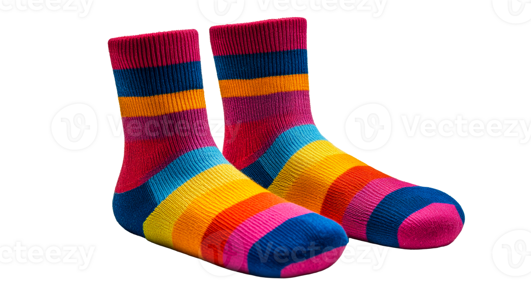 Striped Knit Socks Pair, cut out transparent png