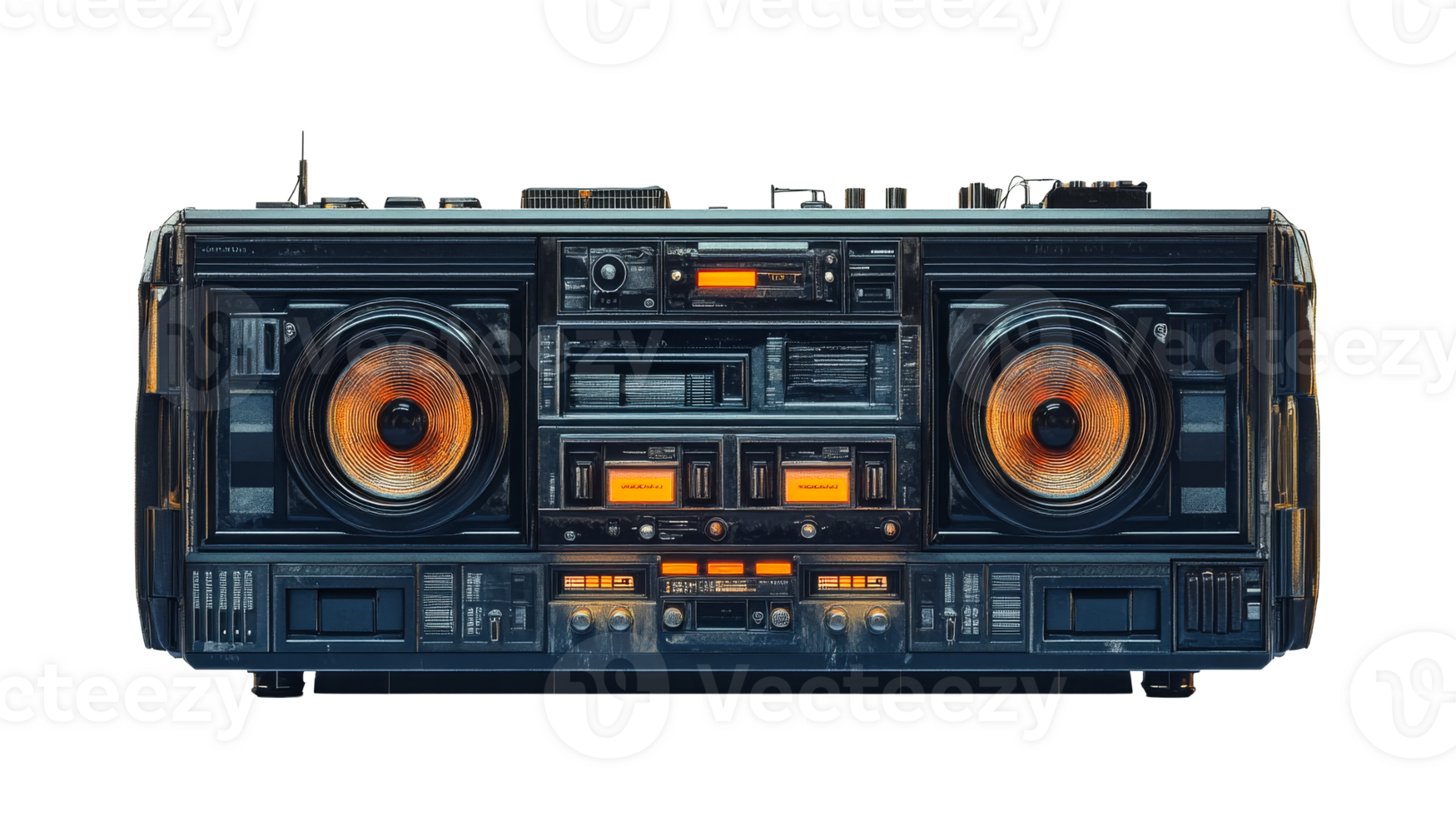 Boombox stereo system, cut out transparent png