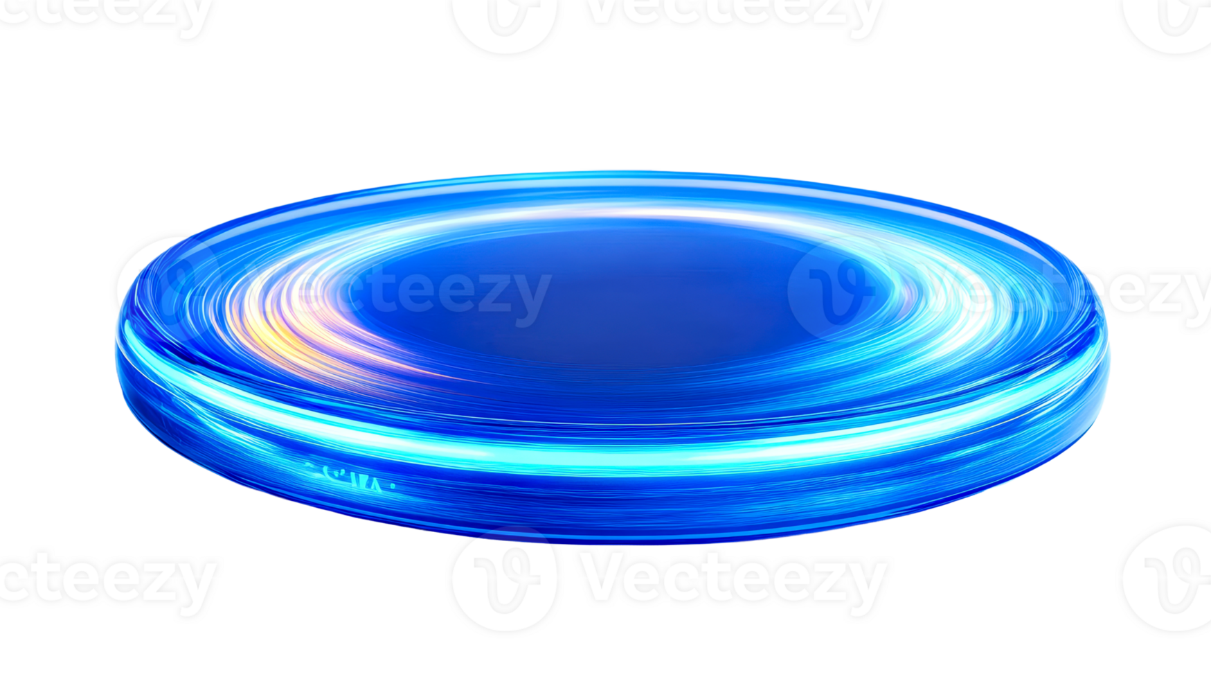 Glowing toroidal shape on black backdrop, cut out transparent png