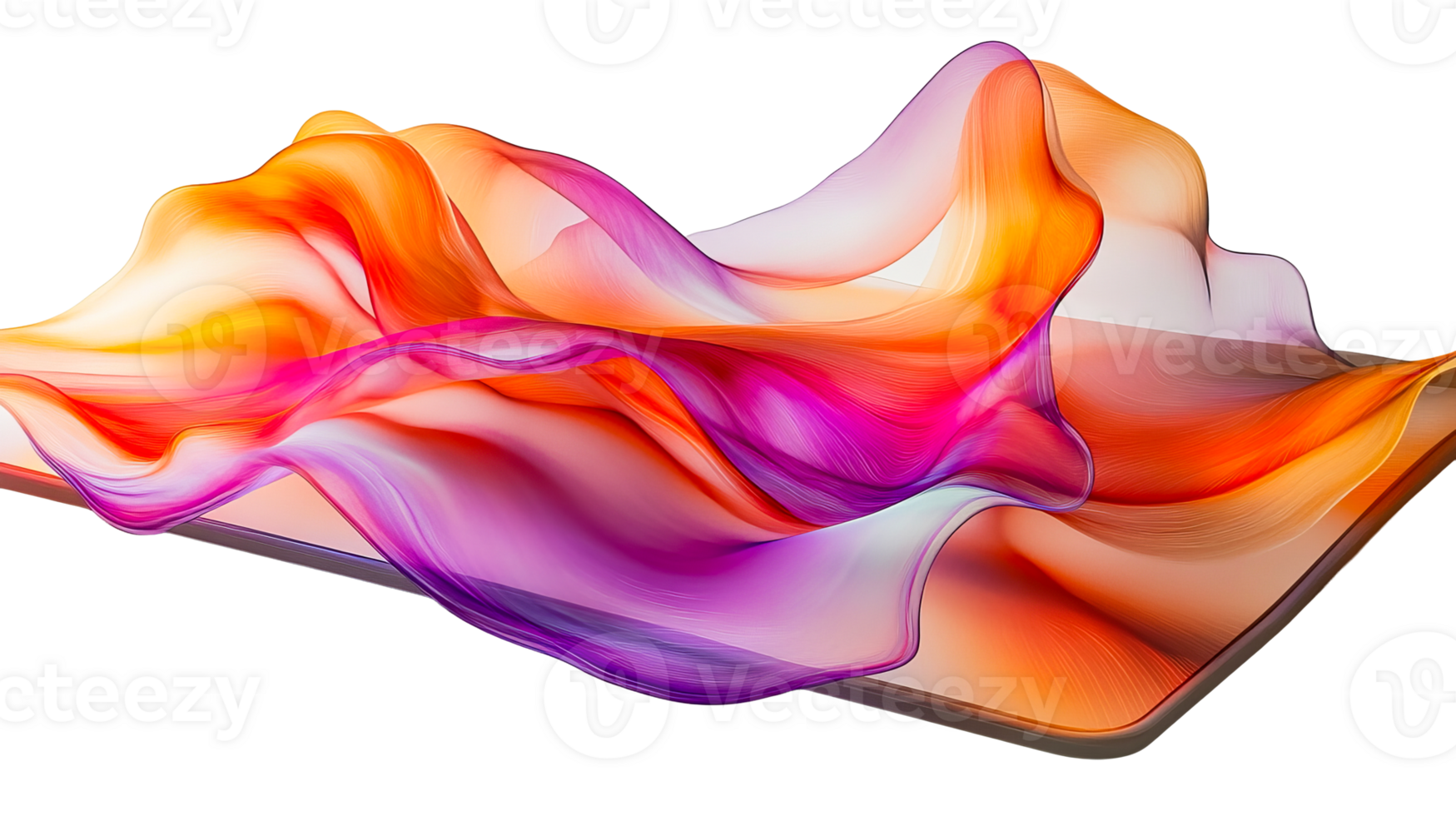 Abstract flowing curve, transparent background, cut out transparent png