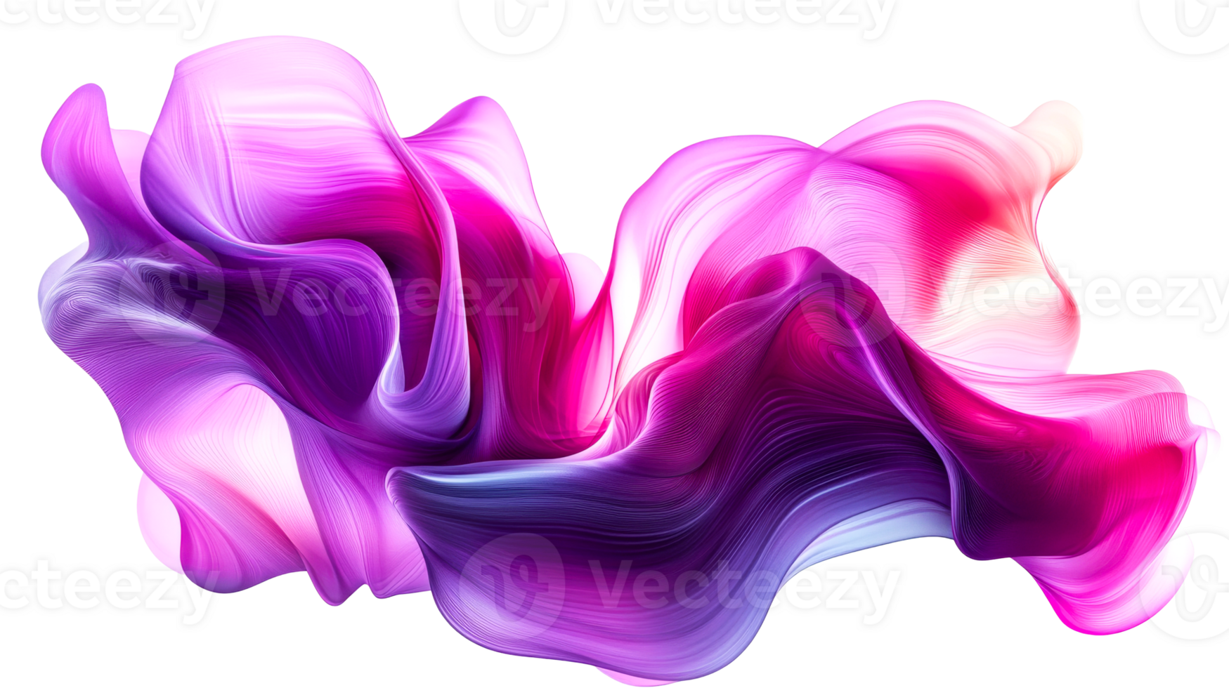 Abstract pink and purple wave form, cut out transparent png