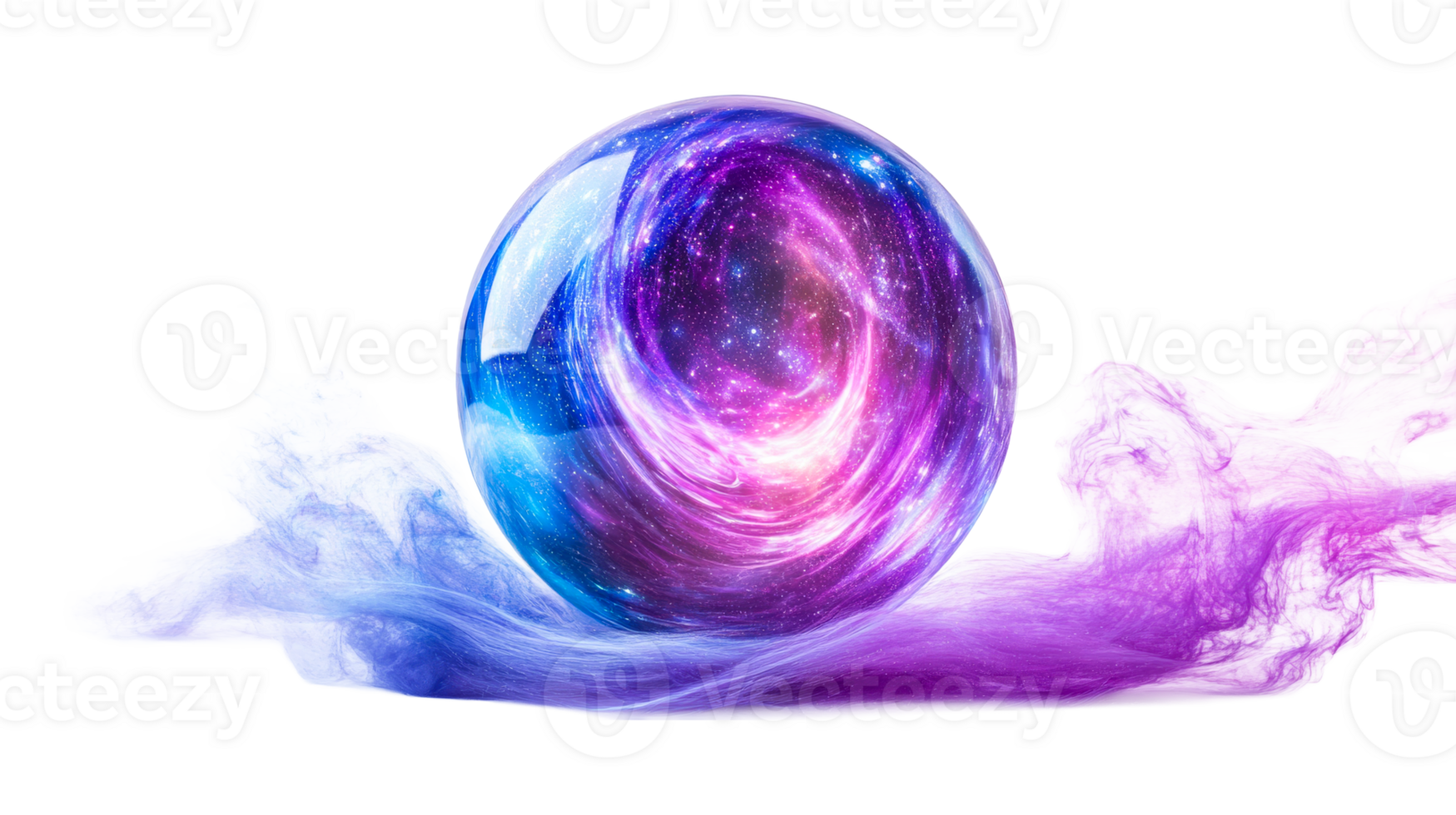 Galaxy Orb, Isolated on Black, cut out transparent png