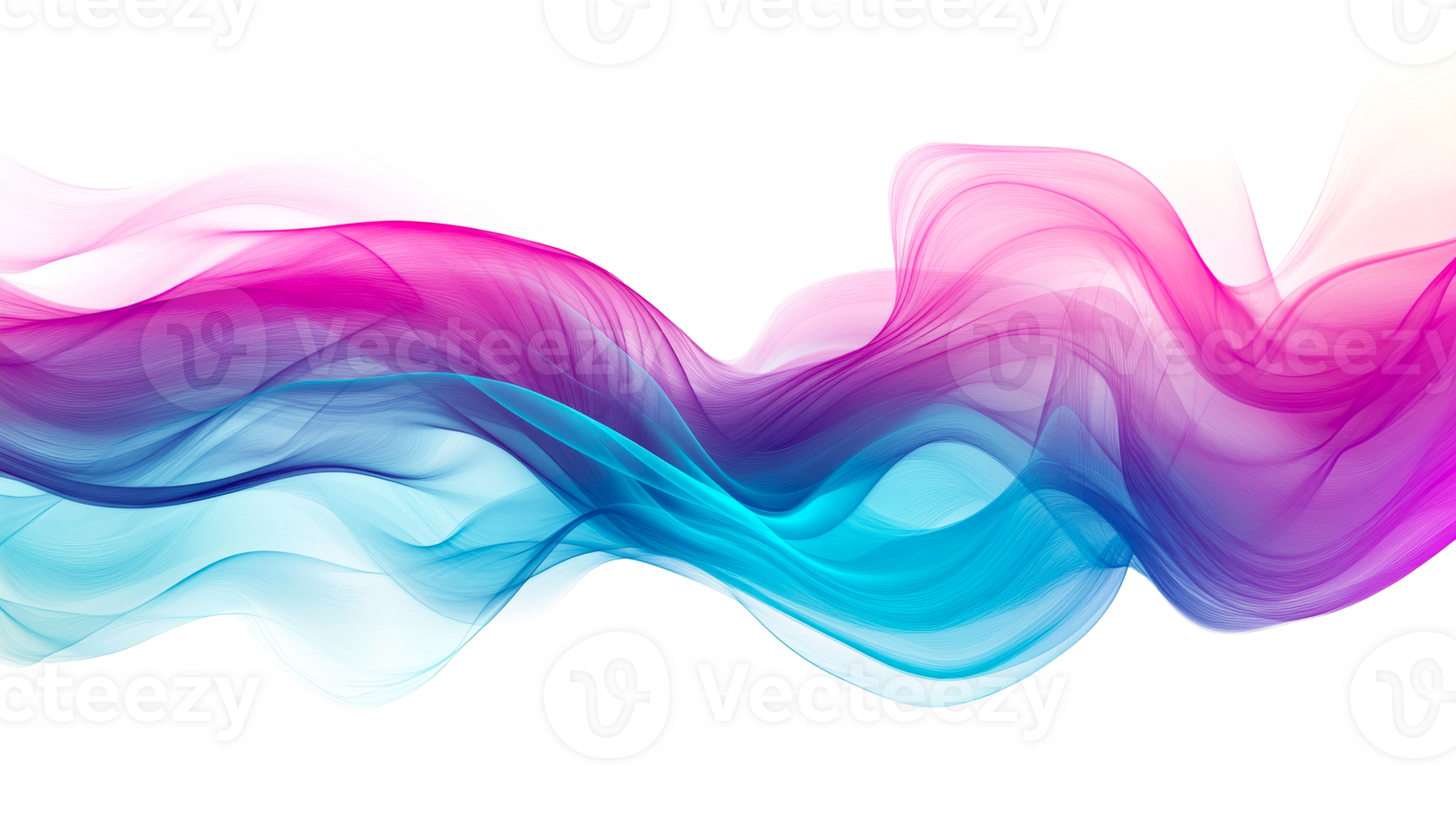 Abstract gradient wave flow, cut out transparent png