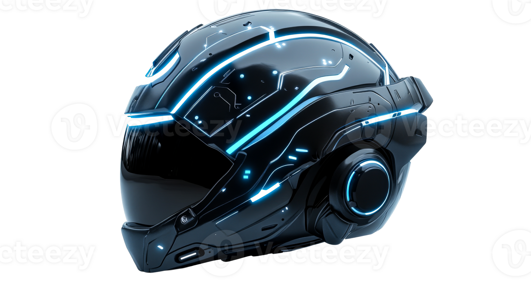 Futuristic cyber helmet, cut out transparent png