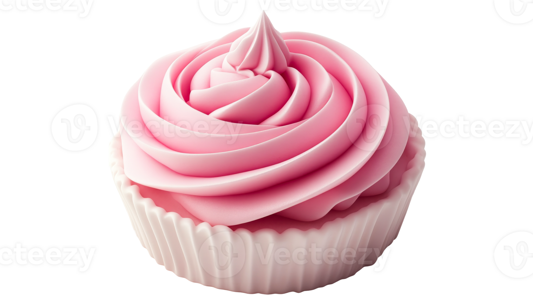 Pink Cupcake Isolated on Black, cut out transparent png