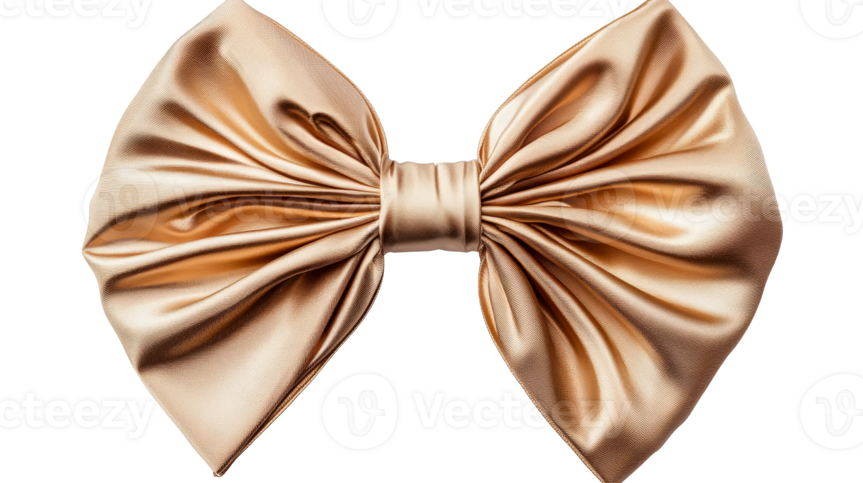 Gold satin bow, cut out transparent png