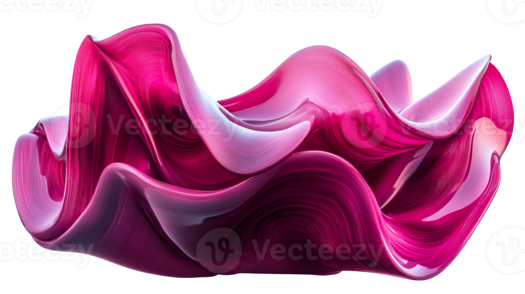 Pink flowing shapes abstraction, cut out transparent png