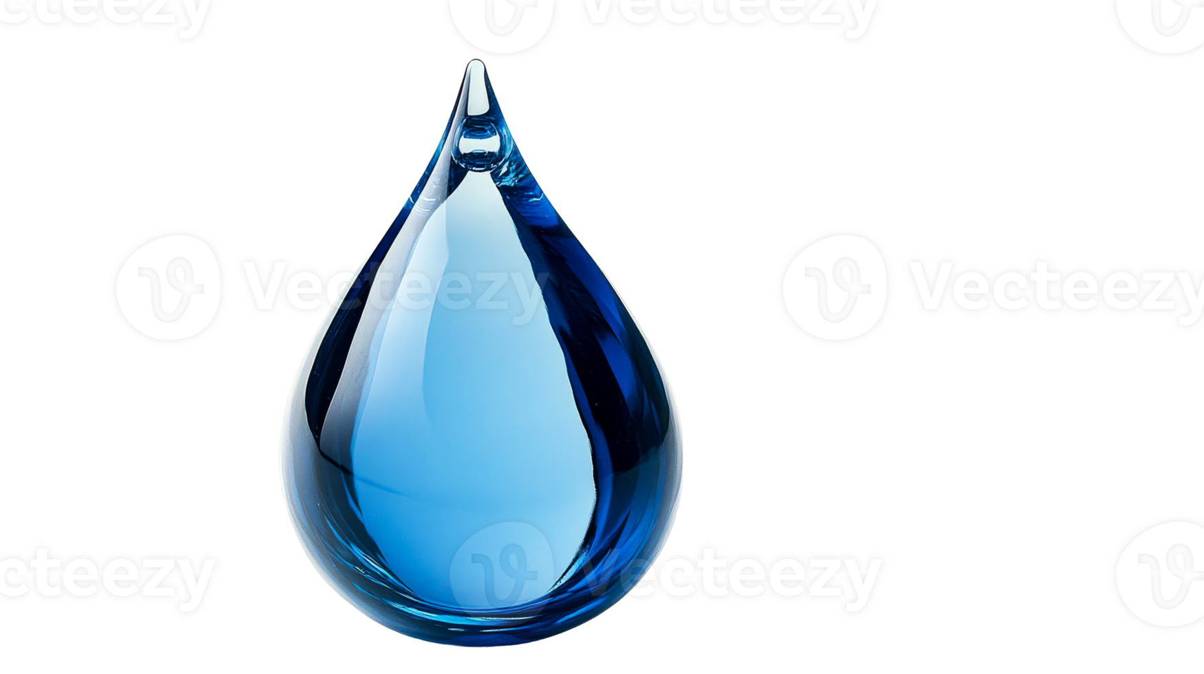 Glass teardrop with black backdrop, cut out transparent png