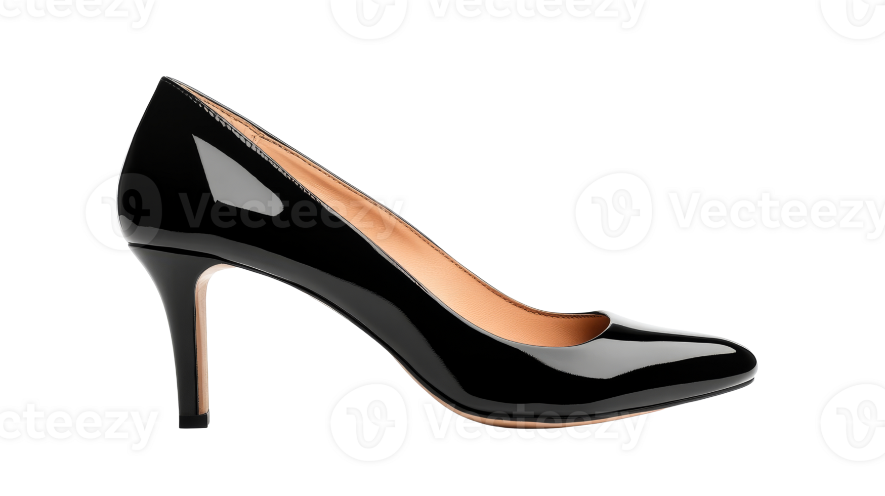 Patent leather classic pump, cut out transparent png