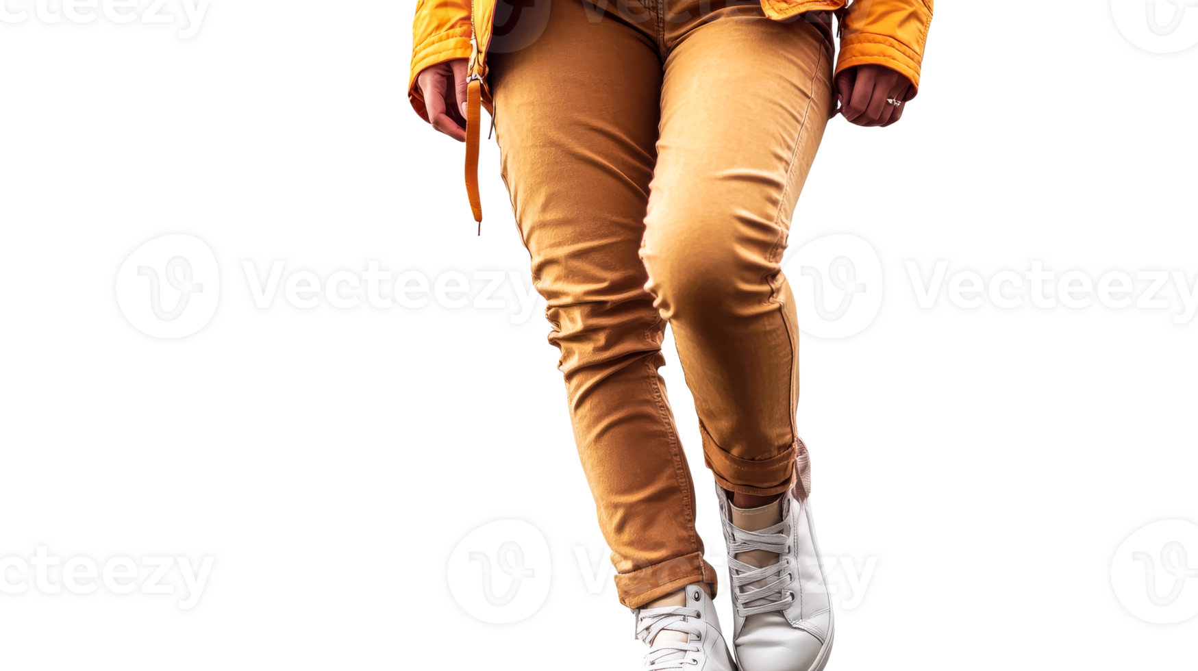 Person wearing pants and sneakers, cut out transparent png